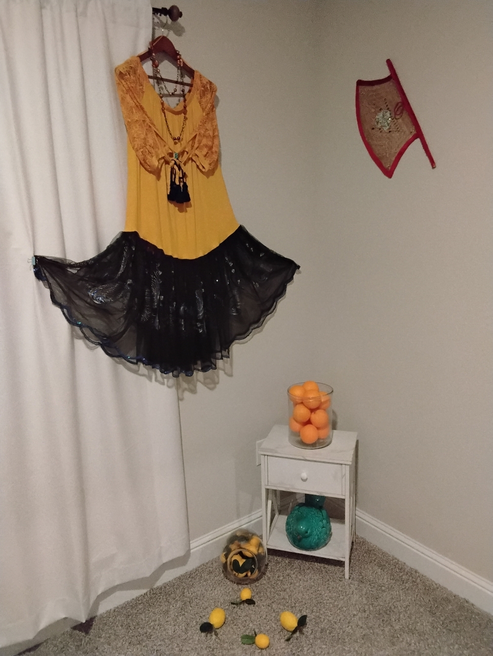 Ambiance Mustard Yellow Top with Black Chain Accent
